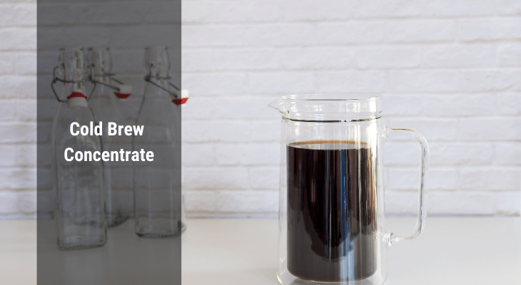 Coffee brew concentrate in a glass