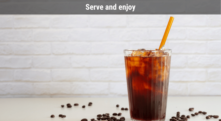 Coffee brew in a glass