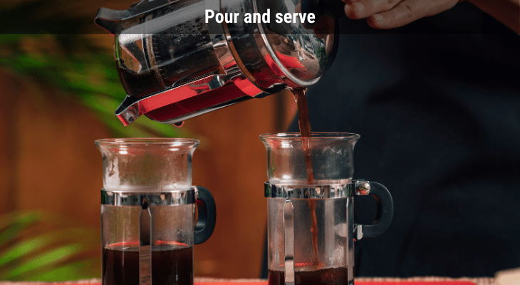 Pouring coffee from French Press