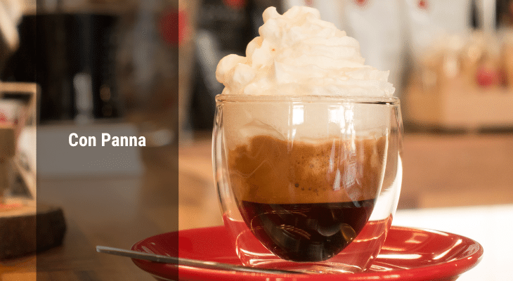 Con Panna in a glass