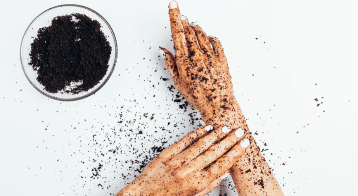Coffee Body Scrub on a pair of hands