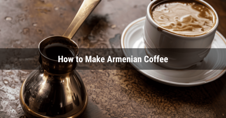 Armenian coffee next to a jazve