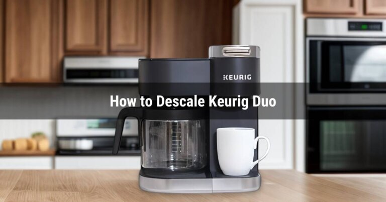 Keurig Duo coffee machine on kitchen counter after descaling